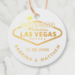 REAL FOIL Las Veags Wedding Sign Favour Tags
