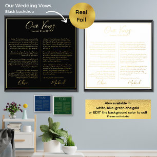 Real Foil Our WEDDING VOWS Newlyweds Mr Mrs Prints