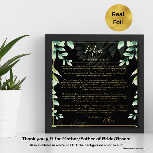 Real Foil Parents of Bride Groom Mum Dad Thank You Prints