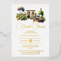 Real foil rustic winery landscape gold bridal