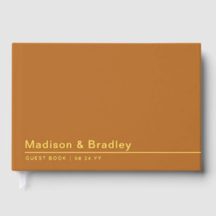 Real Foil Simple Modern Gold Script Wedding Guest Book