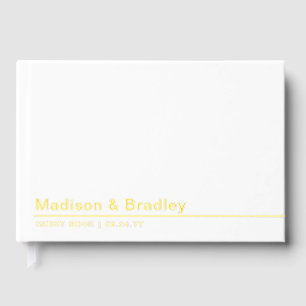 Real Foil Simple Modern Gold Script Wedding Guest Book