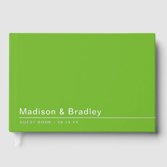 Real Foil Simple Modern Silver Script Wedding Guest Book (Front)