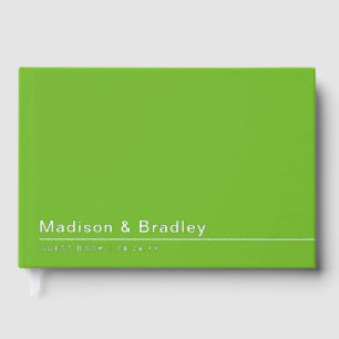 Real Foil Simple Modern Silver Script Wedding Guest Book