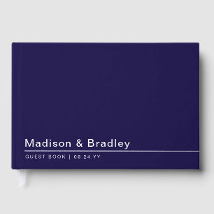 Real Foil Simple Modern Silver Script Wedding Guest Book
