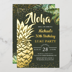 Real Foil Tropical Pineapple  Luau Beach Party