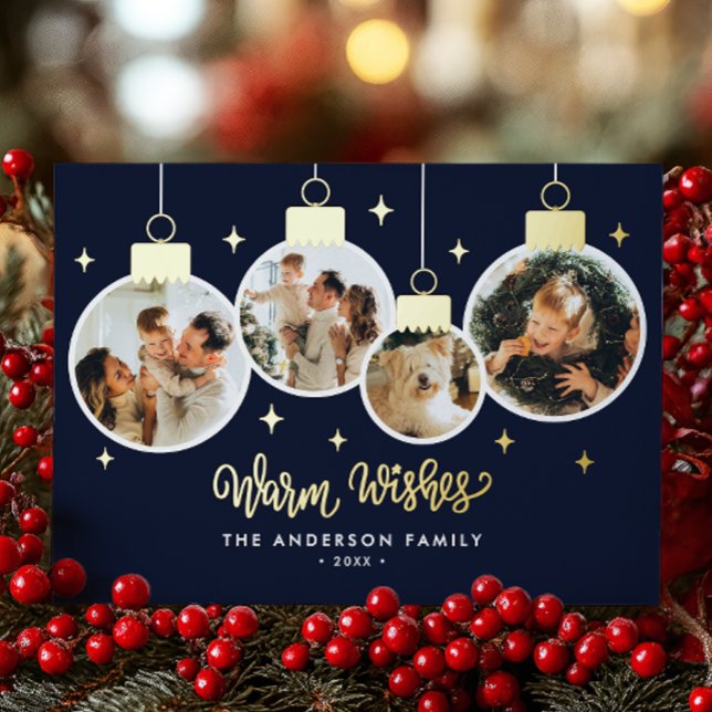 *REAL FOIL* Warm Wishes 4 Ornament Photos (Creator Uploaded)