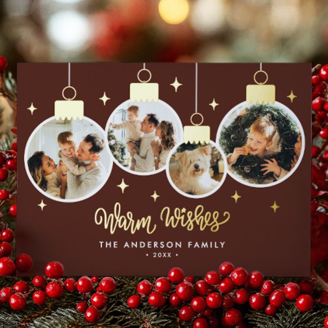 *REAL FOIL* Warm Wishes 4 Ornament Photos (Creator Uploaded)