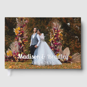Real Foil Wedding Photo Personalised Names Guest Book