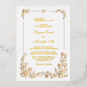 Real foil wording muslim wedding invitations