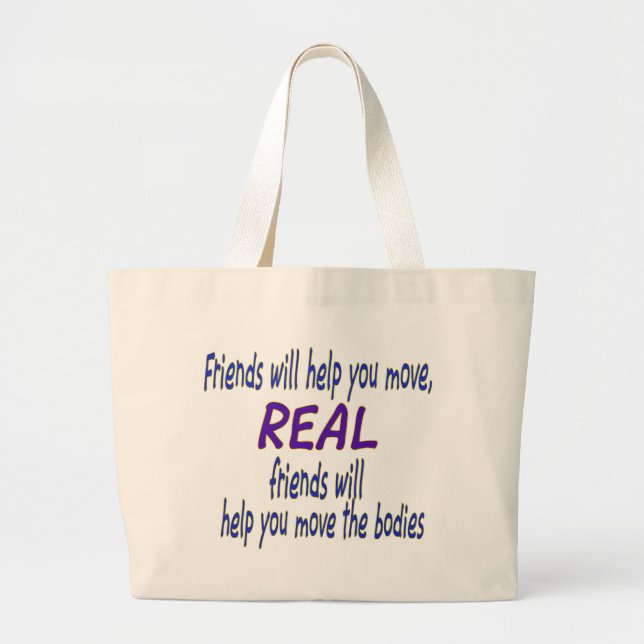 Real friends large tote bag (Front)