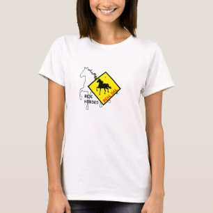 Real Gal Ride Horses & Black Horse Party / Rodeo T-Shirt