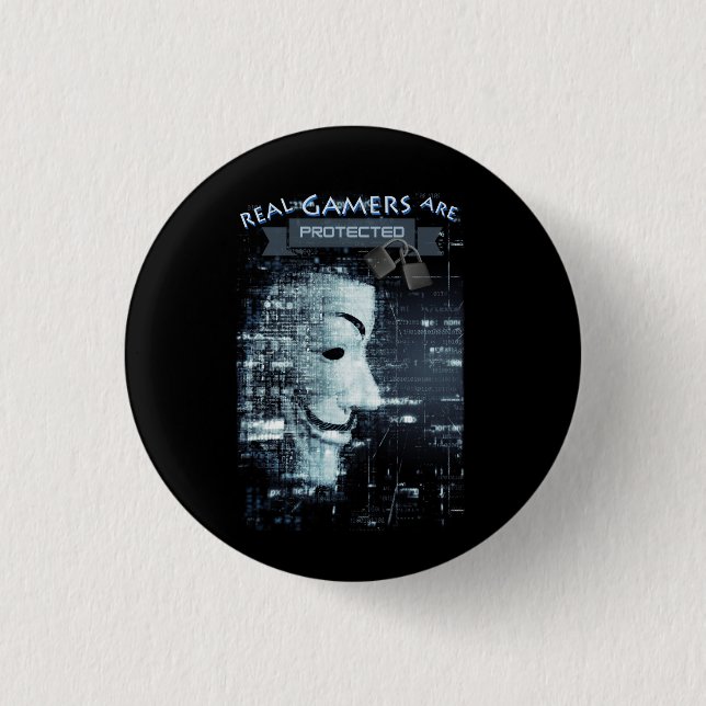 Real Gamers are Protected  3 Cm Round Badge (Front)