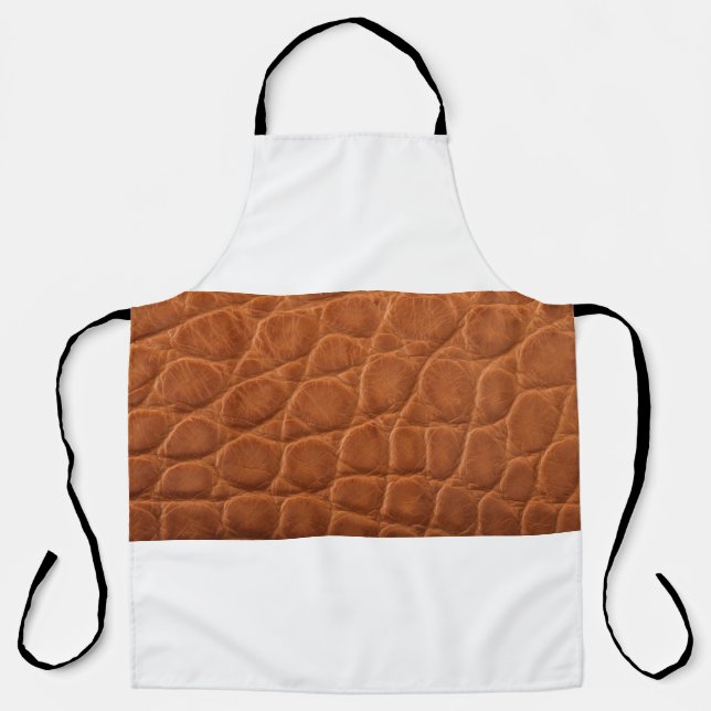 Real genuine tan brown alligator leather texture,  apron (Front)