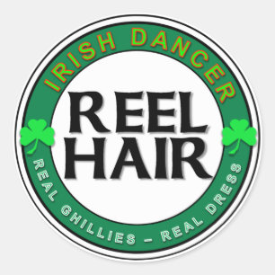 Real Ghillies, Real Dress, REEL HAIR Classic Round Sticker