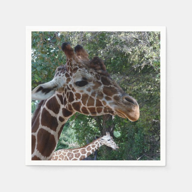 Real Giraffe Photo Paper Napkins (Front)