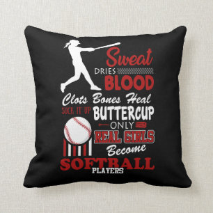 Real Girls Become Softball Players Gift Cushion