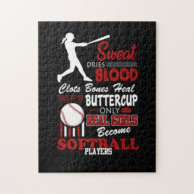 Real Girls Become Softball Players Gift Jigsaw Puzzle (Vertical)