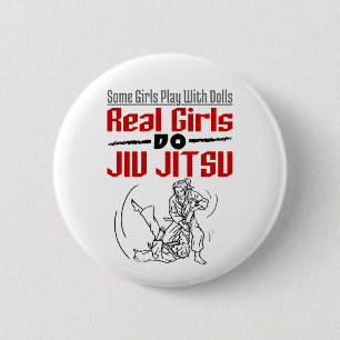 Real Girls Do Jiu Jitsu BJJ Jiujitsu Women 6 Cm Round Badge