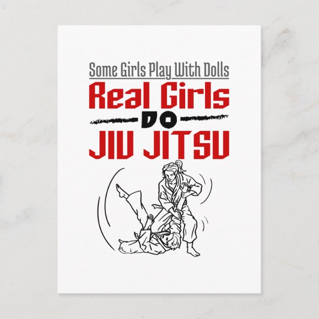 Real Girls Do Jiu Jitsu BJJ Jiujitsu Women Postcard (Front)