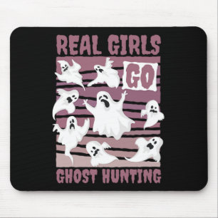 Real Girls Go Ghost Hunting Cute Ghost Halloween S Mouse Pad