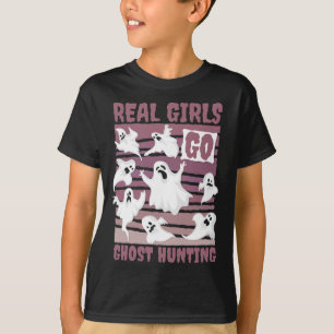 Real Girls Go Ghost Hunting Cute Ghost Halloween S T-Shirt