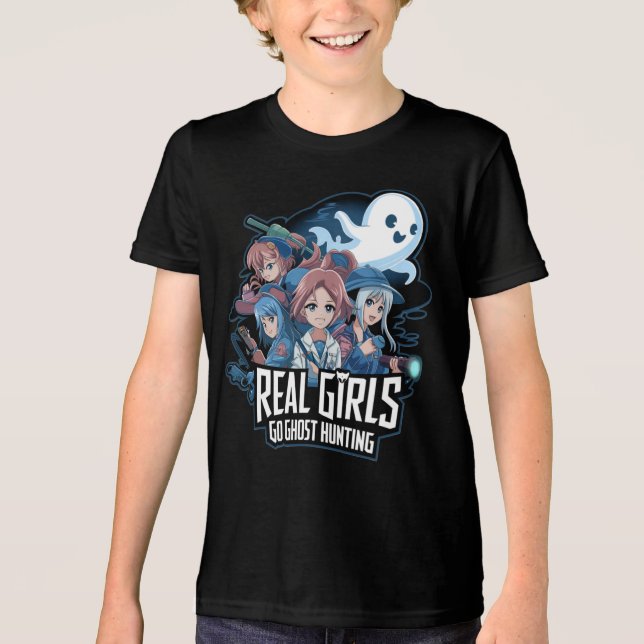Real Girls Go Ghost Hunting Tri-Blend Shirt (Front)
