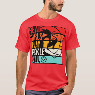 Real Girls Play PickleBall Retro Vintage Paddle Sp T-Shirt