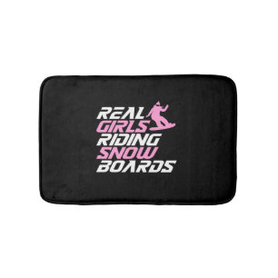Real Girls Riding Snowboards Bath Mat