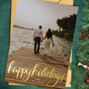 REAL GOLD Christmas Photo HAPPY