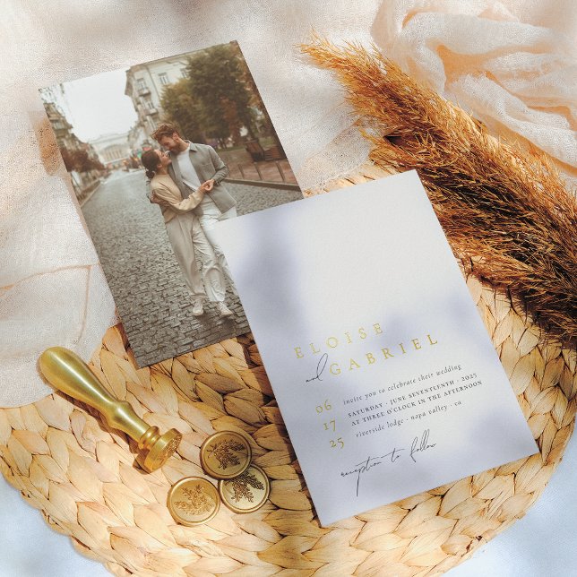 Real Gold Foil Boho Modern Minimal Photo Wedding (Creator Uploaded)