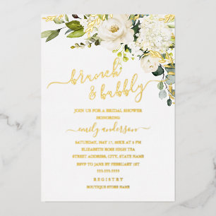 REAL GOLD FOIL Brunch And Bubbly Bridal Shower 