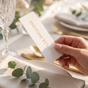 Real Gold Foil Custom Wedding Name Tag Place Cards
