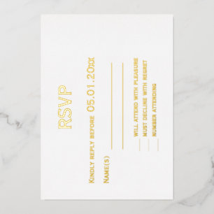 Real Gold Foil Elegant Gay Wedding RSVP Cards