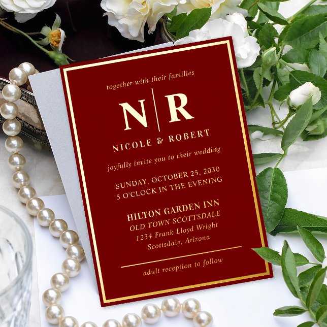 Real Gold Foil Elegant Wedding Monogram Modern (Creator Uploaded)