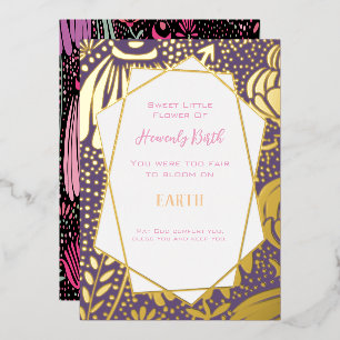 Real Gold Foil Floral Sympathy Miscarriage