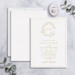 Real Gold Foil Leafy Crest Monogram Wedding<br><div class="desc">Our bestselling modern monogram wedding invitation design gets a real gold foil upgrade! Professionally designed, each font and type style have been carefully chosen to create an elegant, modern look, for a timeless, trend-forward invitation you'll keep forever (and a day.) Specifically designed for a wedding the couple is hosting with...</div>