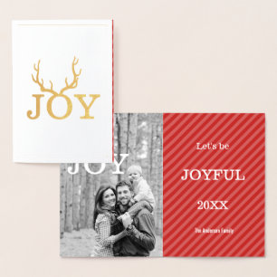 Real Gold Foil Lets be Joyful your photo inside Card