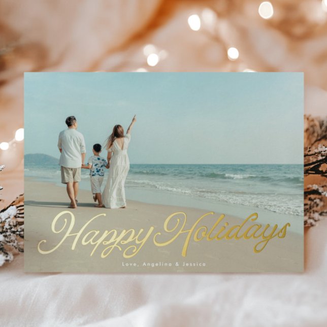Real Gold Foil Lettering Overlay Happy Holidays (Creator Uploaded)