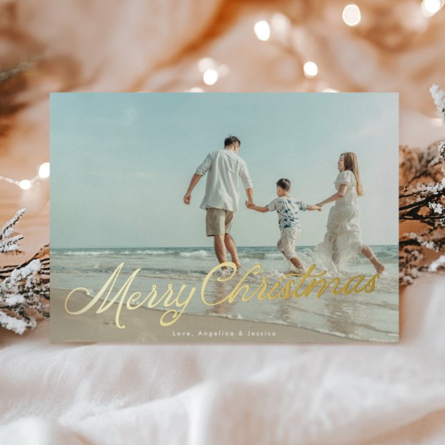 Real Gold Foil Lettering Overlay Merry Christmas (Creator Uploaded)