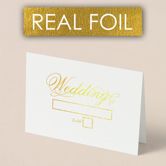 Real Gold Foil Luxury Wedding Place Card (Real Gold Foil Luxury Wedding Place Card)