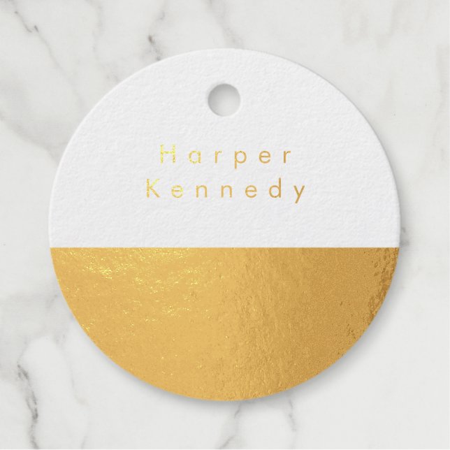 Real Gold Foil Name Favour Tags (Front)