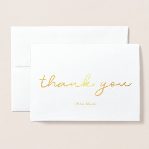 Real Gold Foil Personalised Elegatn Thank you Card