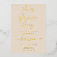 Real Gold Foil Quinceañera Invitation