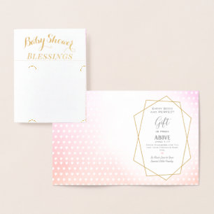 Real Gold Foil Rainbow Baby Girl Shower Blessings Card