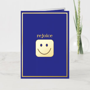 Real Gold Foil Rejoice Folded Template Card