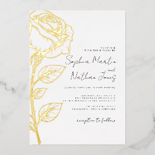 Real Gold Foil Rose Wedding
