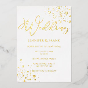 Real Gold Foil Spots Modern White Elegant Foil