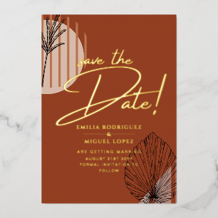 Real GOLD Foil Terracotta Save the Date Wedding