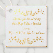 Real Gold Foil Whimsical Flourish Thank You